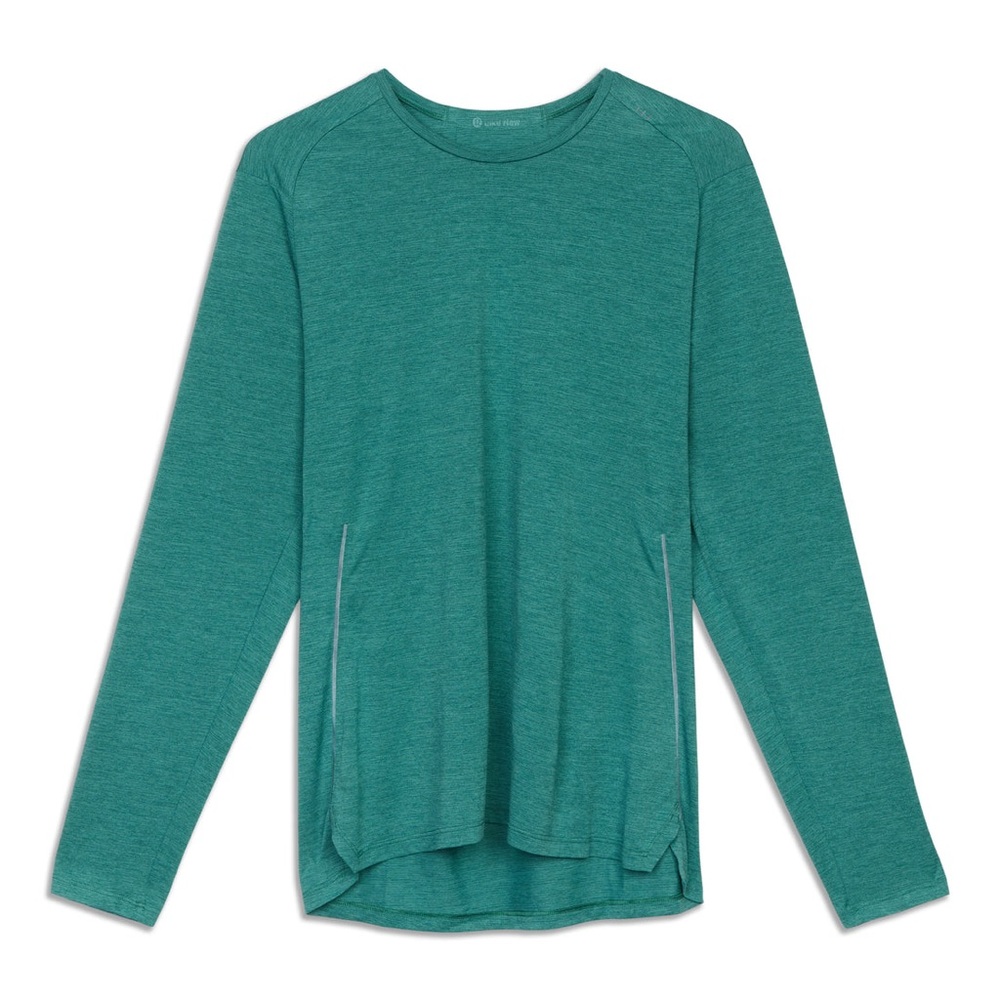 Lululemon Men’s Fast and Free Long Sleeve Shirt, Heathered Teal Lagoon | Sz XXL